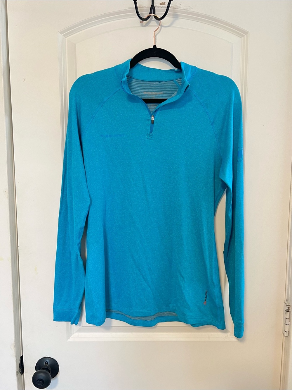 Mammut Women’s Teal Polartec Power Wool Klamath Half Zip Longsleeve Shirt